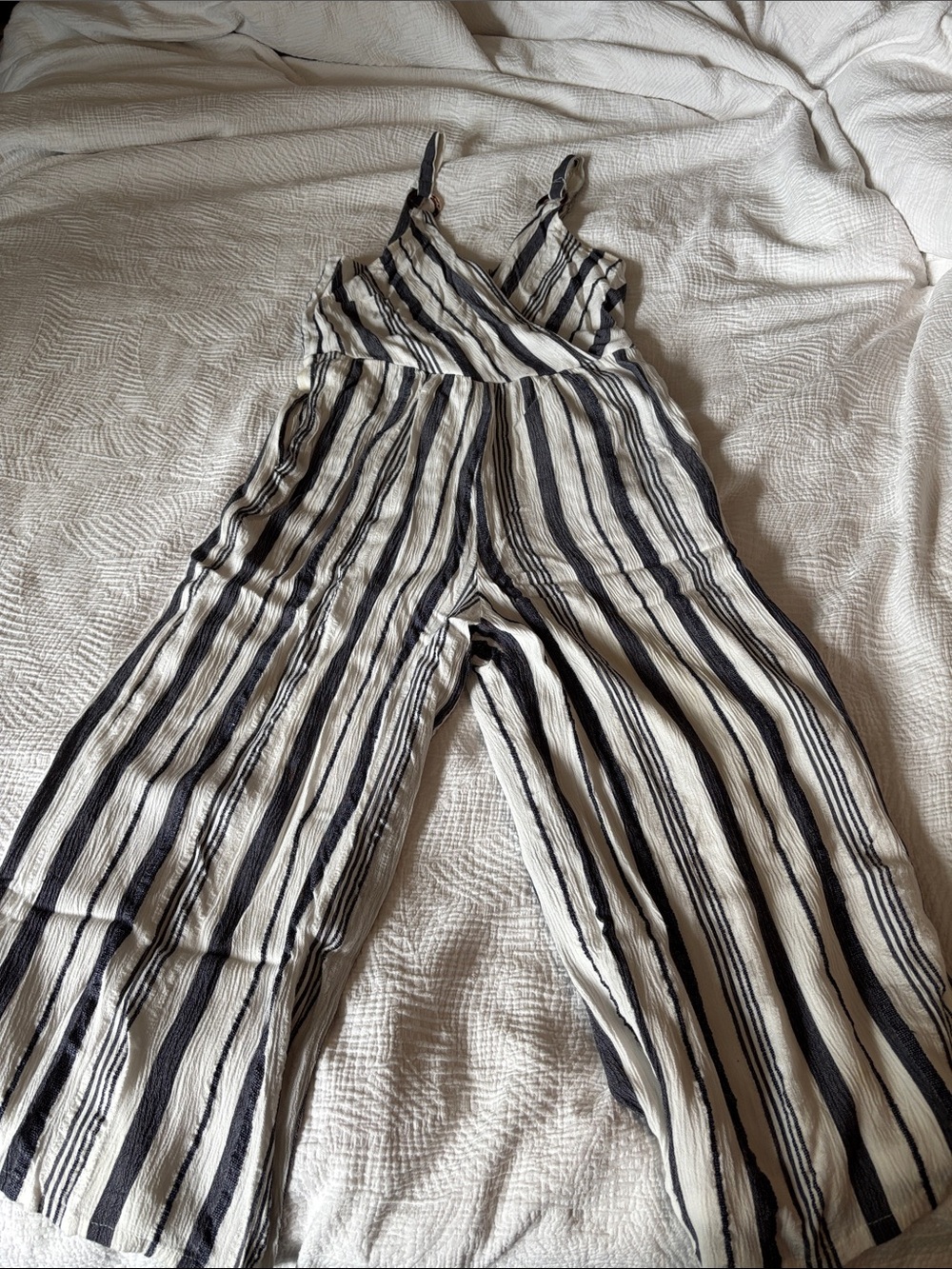 Paper Crane Black & White Striped Wide-Leg Jumpsuit
